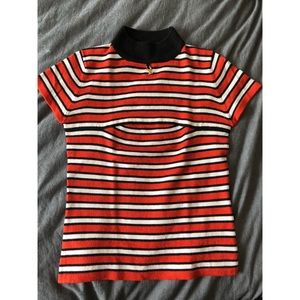 Louis Vuitton Blouse with Gold LV Charm Detail